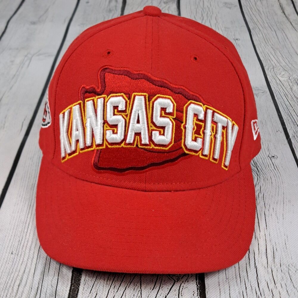 Kansas City Chiefs Hat Cap New Era 59Fifty Hat Fitted Size 7 Red